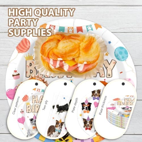 96Pcs Border Collie Dog Birthday Party Decoration, Serves 24 - Image 6