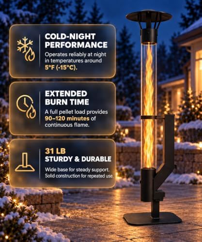 Pellet Patio Heater, 70 Inch Outdoor Wood Pellet Rocket Stove - Image 4