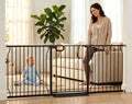 71.6-76.4 Inch Extra Wide Baby Gate with Door for Stairs Doorways by HOOOEN