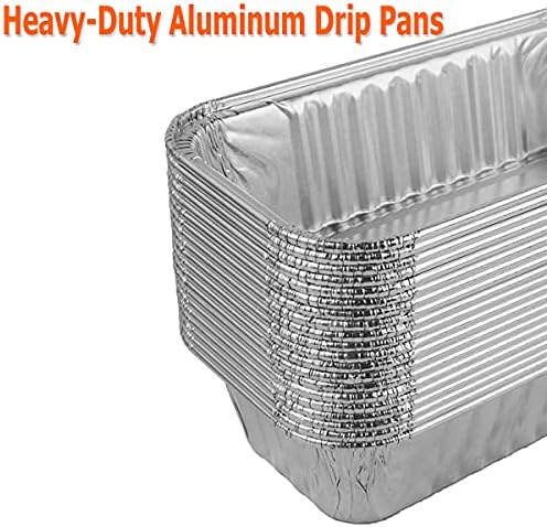 BBQ Future 20-Pack Aluminum Foil BBQ Grease Grill Drip Pans Replacement for Char-Broil 9328812P06, 7" L x3.5 W x1.5 D - Image 5