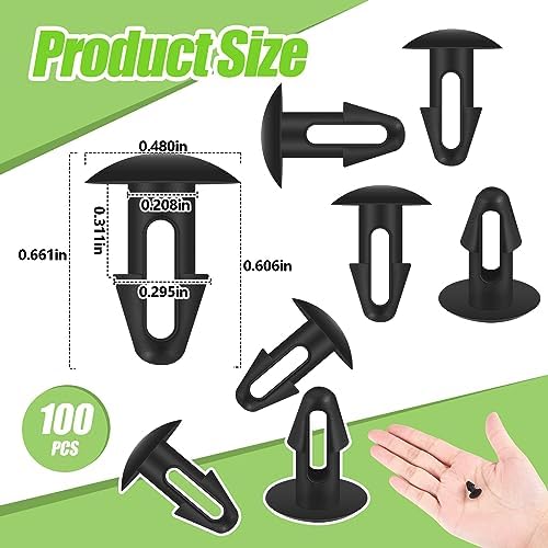 100 Pcs Strapping Rivets 15/64 Inch Hole Patio Strapping Fasteners for Patio Furniture Repair Webbing Lawn Chair Lounge Accessories, 0.66 x 0.48 Inch (Black) - Image 3