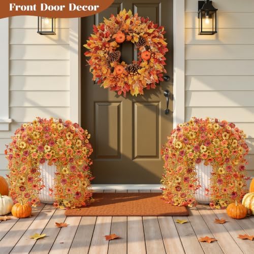 Alupssuc 4 PCS Fall Hanging Flowers Artificial for Outdoor Indoor Decor - Image 3
