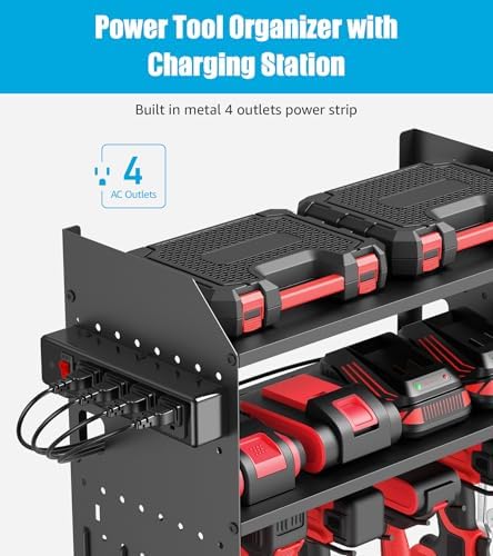 CCCEI Modular Power Tool Organizer Wall Mount with Charging, Black, 1 Pack - Image 2
