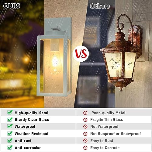 BesLowe Outdoor Wall Light Fixtures, Exterior Wall Lanterns, Grey - Image 4