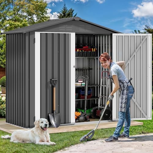 DWVO 6x4ft Outdoor Storage Shed with Locking Entry & Ventilation - Image 3