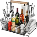 Grill Caddy with Paper Towel Holder, BBQ Caddy for Outdoor Grill, Camping Essentials Picnic Condiment Utensil Organizer, RV Camper Must-Have, Grilling Gifts for Men by Lanryn