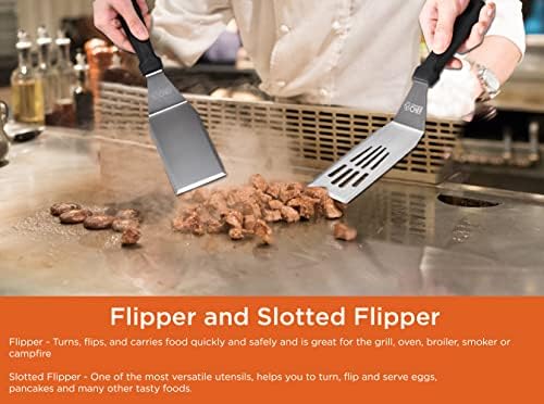 Commercial Chef 9PC Griddle Accessories Kit – Flat Top Grill Accessories Hibachi Spatula Set for Weber and Blackstone Griddles, Breakfast Tools for Outdoor BBQ - Image 5
