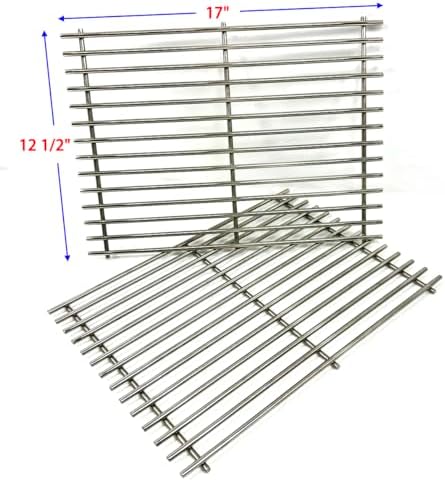 DS102 Solid Stainless Steel Cooking grids/grates 17" x 12 1/2" Replacement for Charbroil 461320507, 461320508, 463250509, Great Outdoors, Thermos, Vermont Castings Gas Grills, set of 2 - Image 2