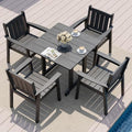 Pamapic Patio Dining Table Set, 5-Piece Outdoor Dining Set for 4, Grey by Pamapic
