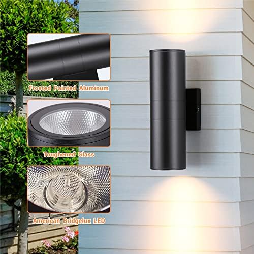 DAKAFUL Up and Down Wall Lights 1 Pack, Cylinder Outdoor Wall Sconce Light Aluminum Modern Outdoor Light Fixture and Exterior Wall Sconces Anti-Rust Waterproof for Porch Patio Wet Location Door Way - Image 5