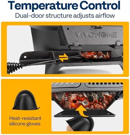 VIVOHOME Oval Cast Iron Grill with Interchangeable Grates & Griddle - Image 5