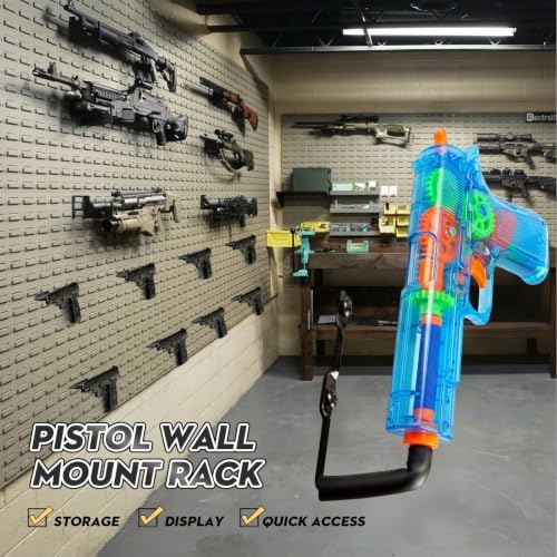 Yaocom 15 Pcs Pistol Wall Mount Rack with Rubber Coated Hooks - Image 5