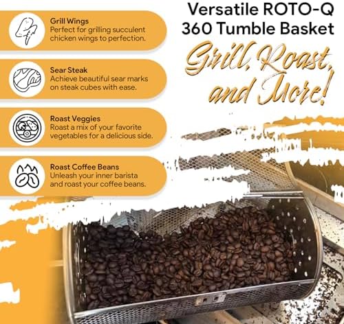 ROTO-Q 360 Cordless Rotisserie Kit w/Tumble Basket - Stainless Steel, Non-Electric - For Grills, Ovens, Smokers - Gas/Charcoal BBQ, Kamado Joe, Green Egg, Kettle - Indoor/Outdoor Use - Image 7
