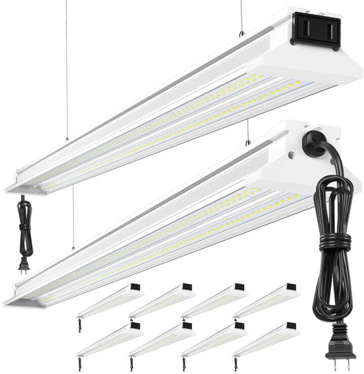 Bright Led Shop Lights 4FT| Hanging Or Surface Mount| 60W 9000LM 5000K by ELEKICO
