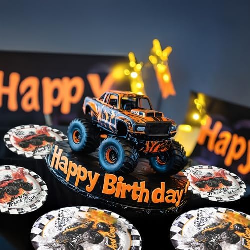 Monster Truck Party Decorations - Monster Truck Party Plates and Napkins for Kids Birthday Party, Serves 20 Guests - Image 5