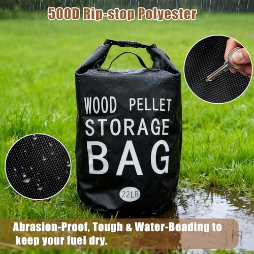 22LB Waterproof Wood Pellet Storage Bag-Dual Handles, Label Pocket(1 Pack) - Image 5