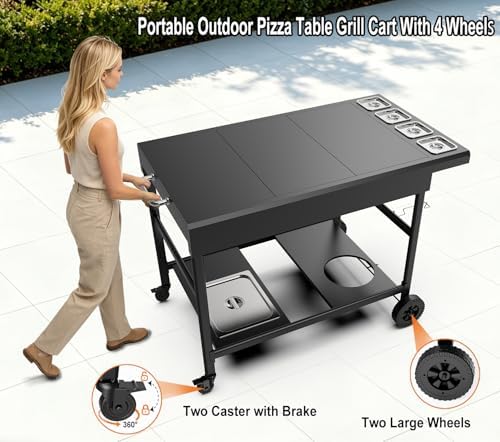 Outdoor Pizza Oven Table with Topping Station - Image 6