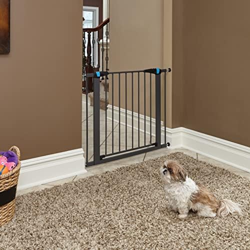Midwest 29" Steel Dog Gate with Glow Strips, Graphite - Image 2