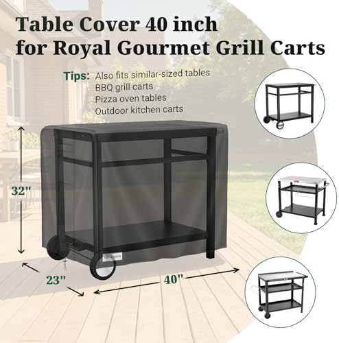 MR. COVER Outdoor Prep Table Cover 40 inch for Royal Gourmet Cart Flattop Worktable, 600D Heavy Duty Waterproof for Grill Dining Kitchen Island cart Protective, Outdoor Storage Cabinet Cover - Image 2