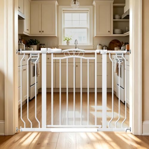 Fairy Baby 29.5"-43.7" Extra Wide Baby Gates No Drill Pet Gate for Doorways by FairyBaby