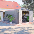 YOPTO 10x14 FT Outdoor Storage Shed,Metal Shed W/Lockable Doors & Floor Frame,Garden Tool House W/Sloped Roof & 4 Air Vents,for Backyard Patio Lawn,Light Gray by YOPTO