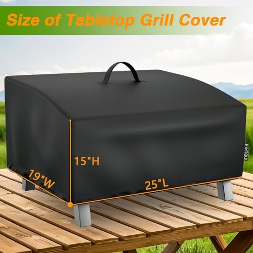 EVRBUL Portable Grill Cover Fit for Cuisinart CGG-306 2 Burner Gas Grill, 420D Tabletop Grill Cover Fit for Pit Boss 10697 75275 Fit for Royal Gourmet GT1001, 25" L x 19" W x 15" H - Image 2