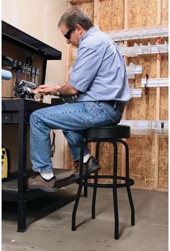 Performance Tool W85010 Swivel Seat Bar Stool for Mechanic Garages and Workshops, Black, 0.6x9.8x5.8-Inches - Image 2
