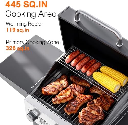 Veralune 3 Burner Propane Gas Grill, 36,000 BTUs Stainless Steel Grill - Image 2