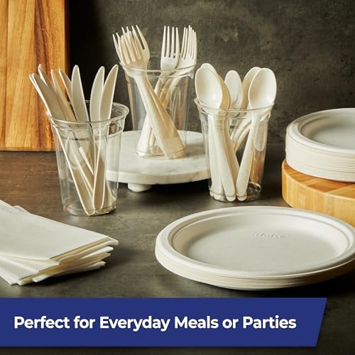 Hefty ECOSAVE Compostable Assorted Cutlery Set, Utensils for BBQs, Tailgates, Camping, Parties, & More, Includes 8 Forks, 8 Spoons, and 8 Knives, Compostable, Sustainable Design, 24 Count (Pack of 8) - Image 5