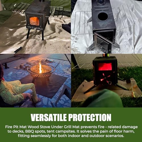 40"x 40" Fire Pit Mat - Fireproof & Heat Resistant Wood Stove Mat - Image 6