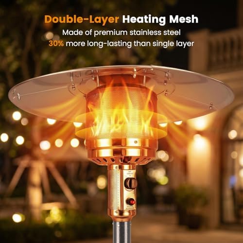Tangkula 50,000 BTU Propane Patio Heater with Easy Ignition, Gray - Image 3