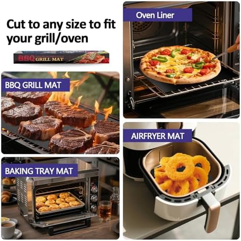 UBeesize 13x90 Inch Copper Grill Mat Roll, Non-Stick Heavy Duty BBQ Mat - Image 6