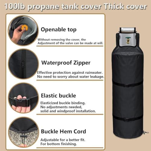 Propane Tank Protective Cover 100lb Gas Van Insulated Storage - Image 5