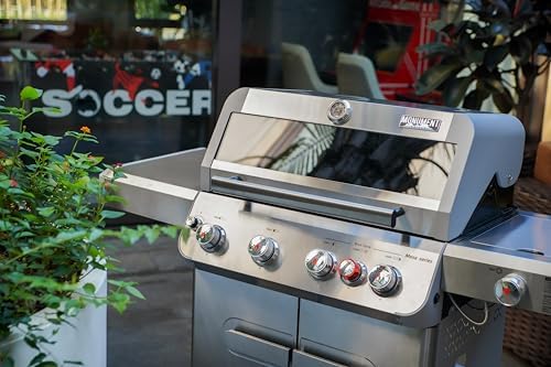 Monument Grills Mesa Series, 4+1 Outdoor Barbecue Stainless Steel Propane Gas Grill, 4 Burners & 1 Side Burner 62,000 BTU Patio Garden Barbecue Grill with Knob Controls, Mesa415BZ - Image 2