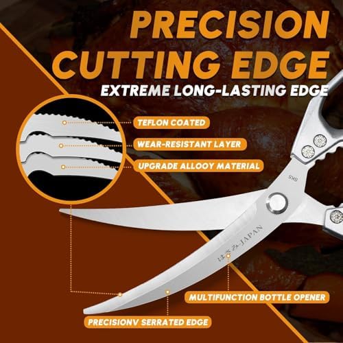 Huusk Kitchen Scissors for Food - Multifunction Kitchen Shears Heavy Duty - Image 3