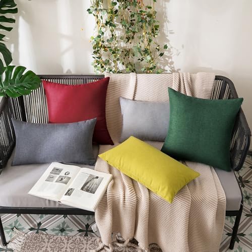 MIULEE Decorative Outdoor Pillow Covers Christmas 16x16 Emerald Green - Image 5