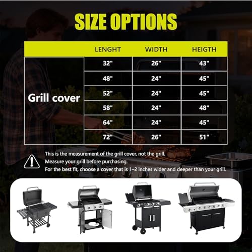 YSPACE 58 Inch Grill Cover Heavy Duty Waterproof Grill Cover for Outdoor - Image 7