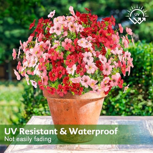 AGIRL Artificial Flowers Outdoor UV Resistant Fake Plant Garden Patio Decor - Image 4