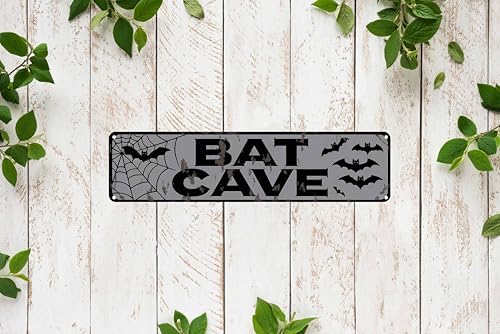 Bat Cave Metal Sign 4x16in Funny Man Cave Plaque for Garage Bedroom Bar Rustic Home Bathroom Wall Decor - Image 6