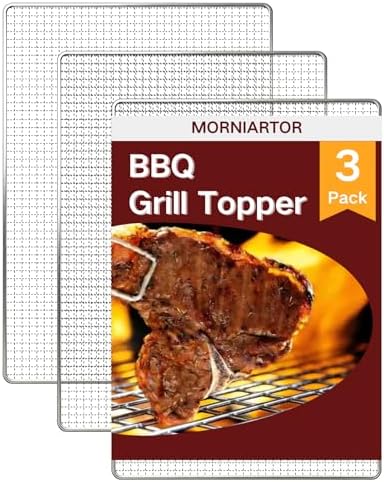 Grill Topper,3 PCS BBQ Grill Mesh Mat,14×10 Inch Mesh Baking Tray,Baking Rack Replacement Pad for Outdoor Barbecue, Camping & Picnics by Unknown