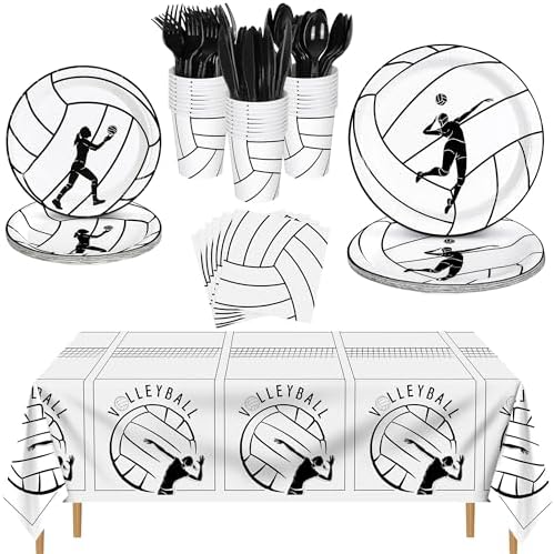 Kochorie 130 Pieces Volleyball Party Supplies Party Dinnerware Set by Kochorie