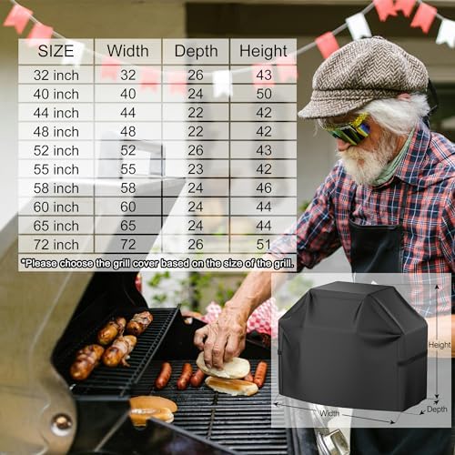 Grill Cover, 40 inch Heavy Duty BBQ Gas Grill Cover for Outdoor Grill, Waterproof, Weather Resistant, Anti-UV, Rip-Proof, Fade Resistant Barbecue Cover with Hook-and-Loop Straps for Most Grills - Image 7