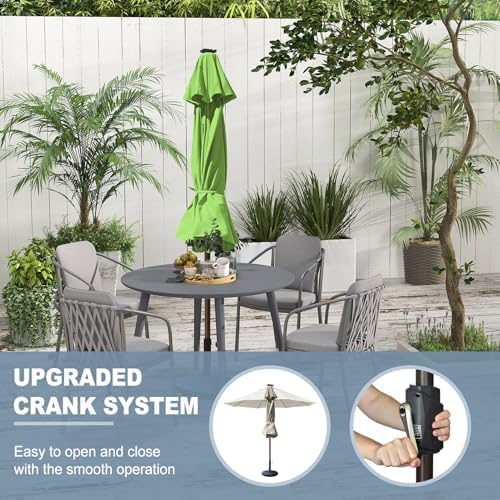 EliteShade USA 10-Year-Non-Fading 10ft Market Patio Umbrella, Commercial Grade Table Sun Umbrella with 80 Solar LED Lights, Crank Open, Windproof & UPF 50+ UV Protection for Garden, Deck, Pool, Backyard, No Tilt, Macaw Green - Image 4
