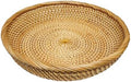 RT&BS Round Rattan Bread Basket, Rattan Fruit Basket, Rattan Decorative Tray, Rattan Keys Tray, Handwoven Storage Baskets for Kitchen, Dining Room, Store, Restaurant, Bathroom (M) by RT%26BS
