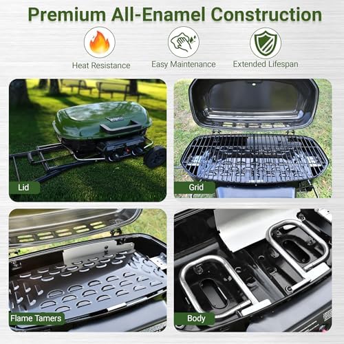 Brand-Man Portable Grill Camping, 2-in-1 Propane Gas Grill & Griddle - Image 3