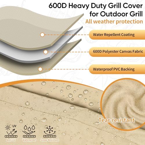 NEXCOVER Grill Cover, 30 Inch Waterproof BBQ Cover, 600D Heavy Duty Gas Grill Cover, Fade Resistant, Rip Resistant Barbecue Cover for Weber,Brinkmann, Char Broil, Holland, Jenn Air - Image 3
