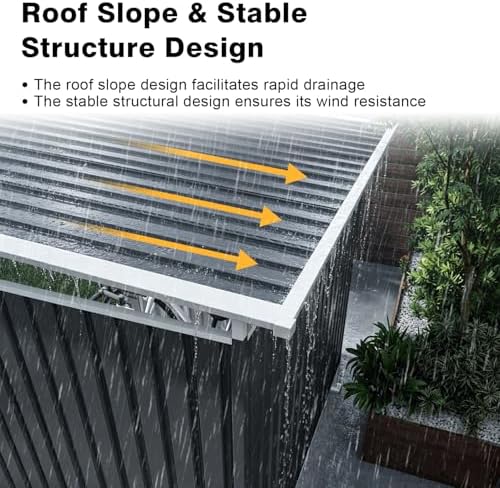 6x6FT Open Air Storage Shelter, Metal Outdoor Garden Shed, Doorless Patio Organizer for Bikes Motorcycle BBQ Tools Pet House Weather Resistant Backyard Storage Cover Canopy Utility Shelter - Image 5