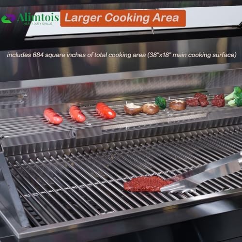 BBQ Island Outdoor Kitchen: 46-Inch 4-Burner 72000 BTU Modular Outdoor Grill Islands + Side Burner + Rotisserie + Granite Countertops for Backyard Family Gatherings Small Business - Image 2