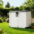 Horizontal Resin Storage Shed 36 Cu Ft with Lockable Doors, Portable Outdoor Storage Cabinet -Waterproof Outdoor Storage Box for Backyards, Easy to Assemble by Unknown