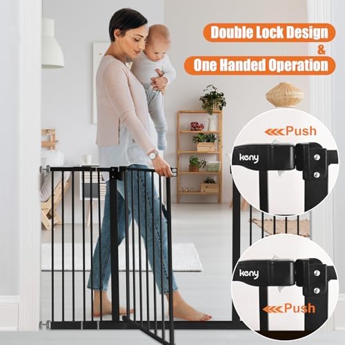 keny 29"-47.3" Extra Wide Baby Gate for Stairs, Auto Close Safety Dog Gate - Image 5